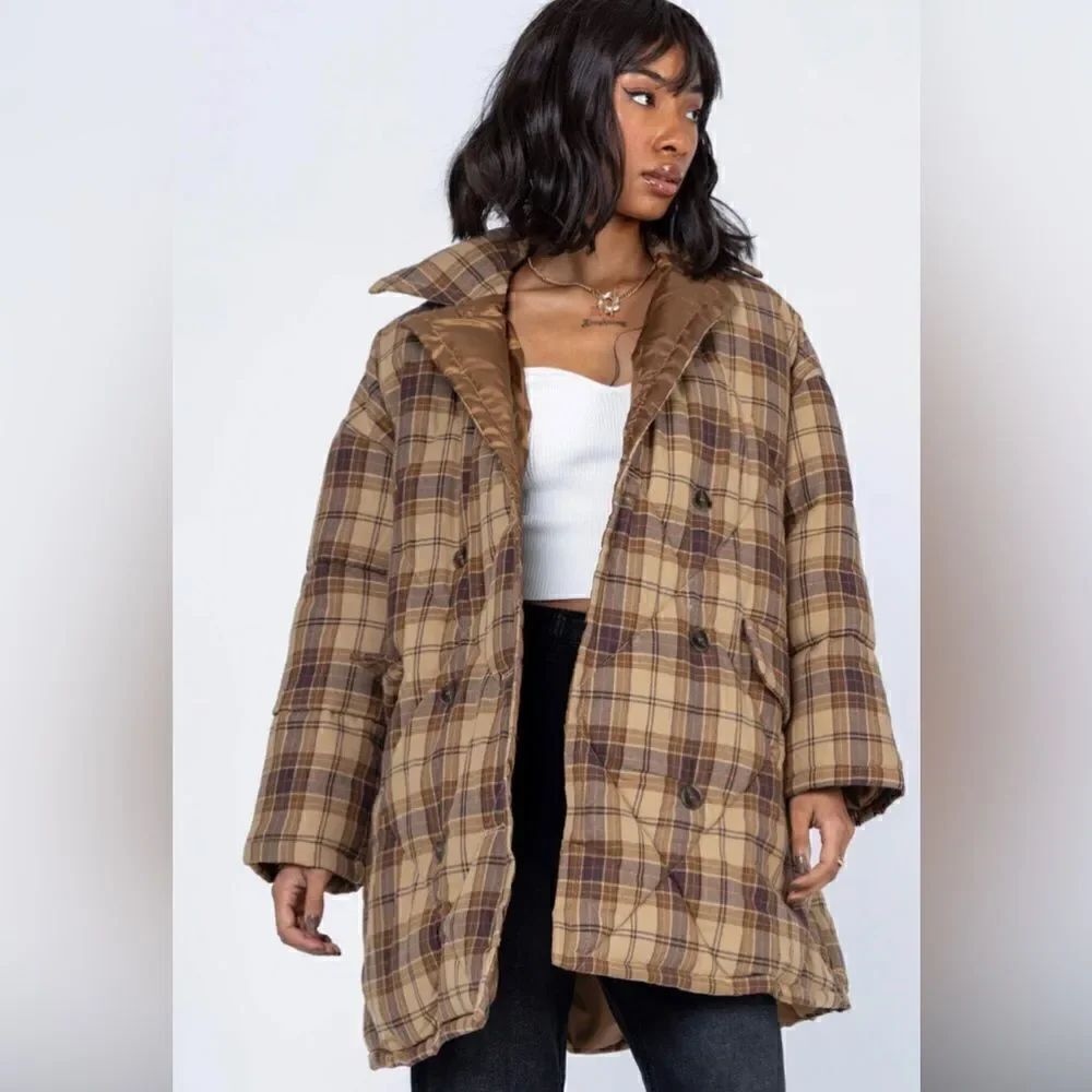 PRINCESS POLLY NYOMI COAT BROWN XS/S BROWN NEW WITH TAGS